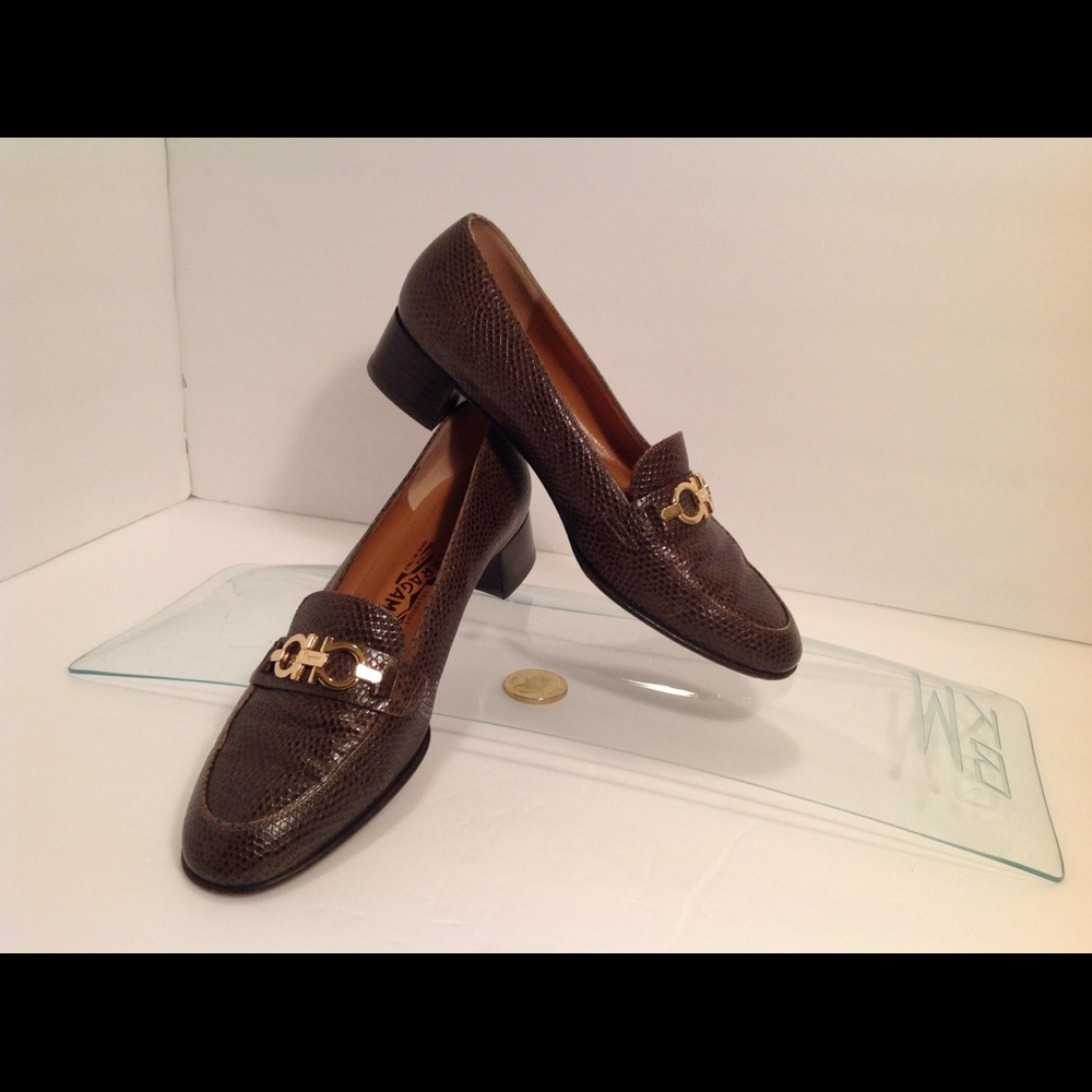 Salvatore Ferragamo lizard skin type size 7.5